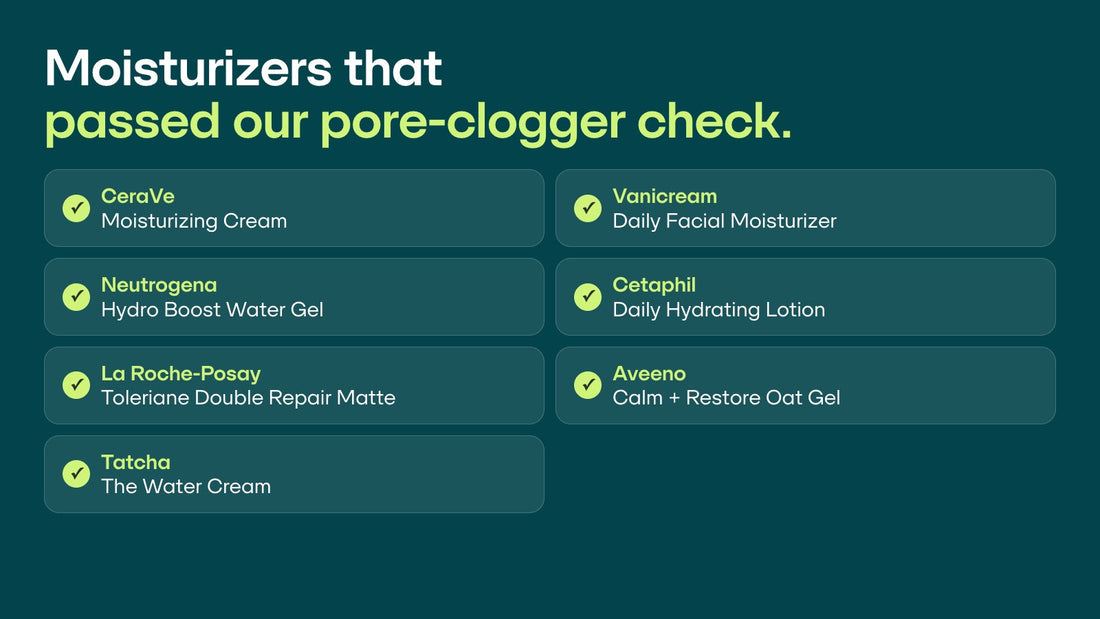Open jar of face moisturizer on a bathroom shelf next to a phone showing an ingredient list