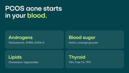 PCOS acne starts in your blood: androgens, blood sugar, lipids and thyroid