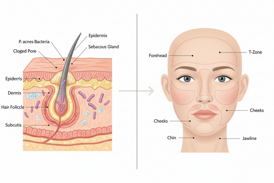 Chin and Jawline Acne: What Your Biology Is Telling You
